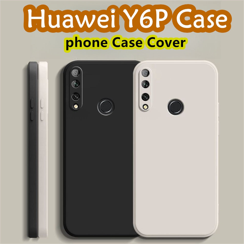 For Huawei Y6P Cover Drop and wear resistant Silicone Full Case Classic Simple Solid Color Phone Case Cover