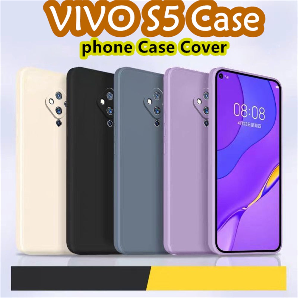 For VIVO S5 Cover Drop and wear resistant Silicone Full Case Classic Simple Solid Color Phone Case Cover