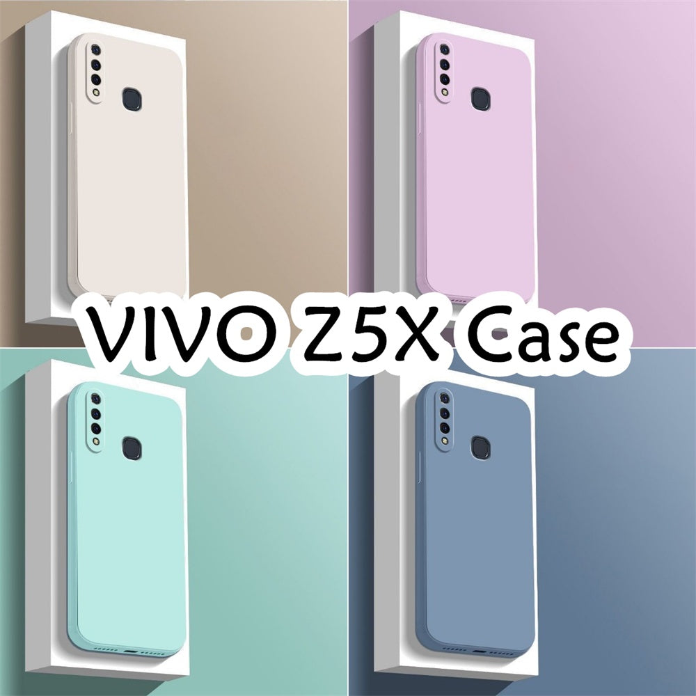 For VIVO Z5X Cover Drop and wear resistant Silicone Full Case Classic Simple Solid Color Phone Case Cover
