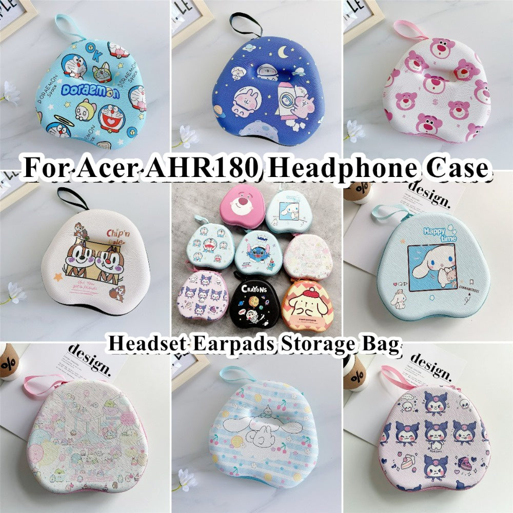 For Acer AHR180 Headphone Case Cartoon Creative Patterns Headset Earpads Storage Bag Casing Box