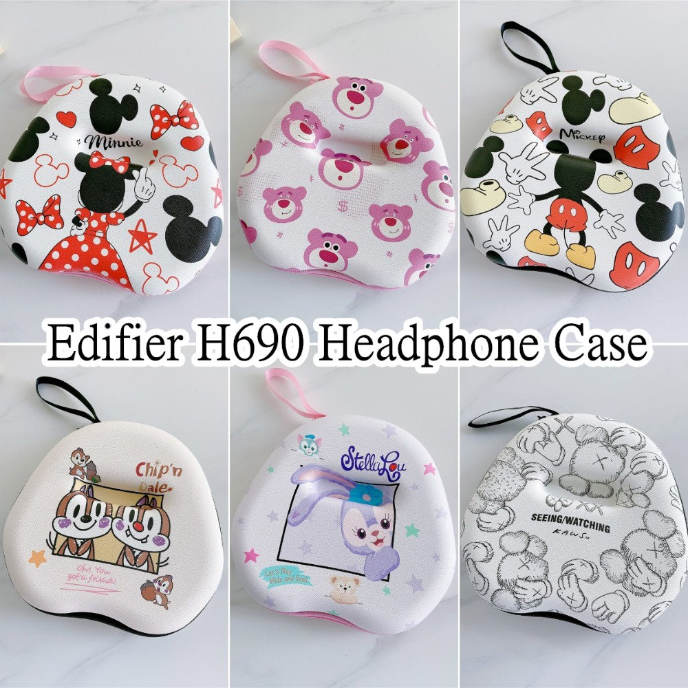 For Edifier H690 Headphone Case Cartoon Creative Patterns Headset Earpads Storage Bag Casing Box