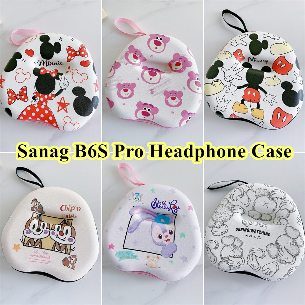 For Sanag B6S Pro Headphone Case Cartoon Creative Patterns Headset Earpads Storage Bag Casing Box