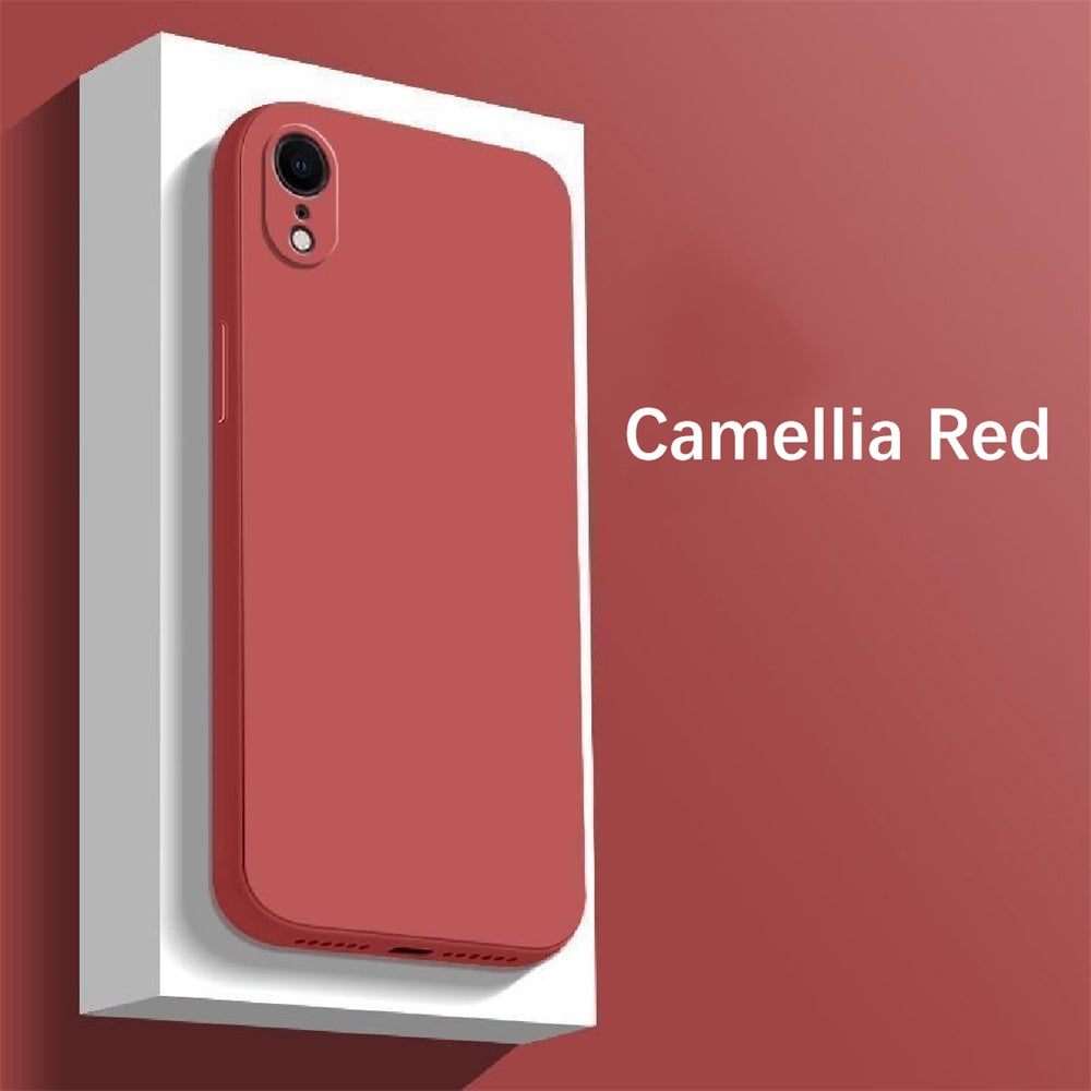 For IPhone XR Cover Drop and wear resistant Silicone Full Case Classic Simple Solid Color Phone Case Cover