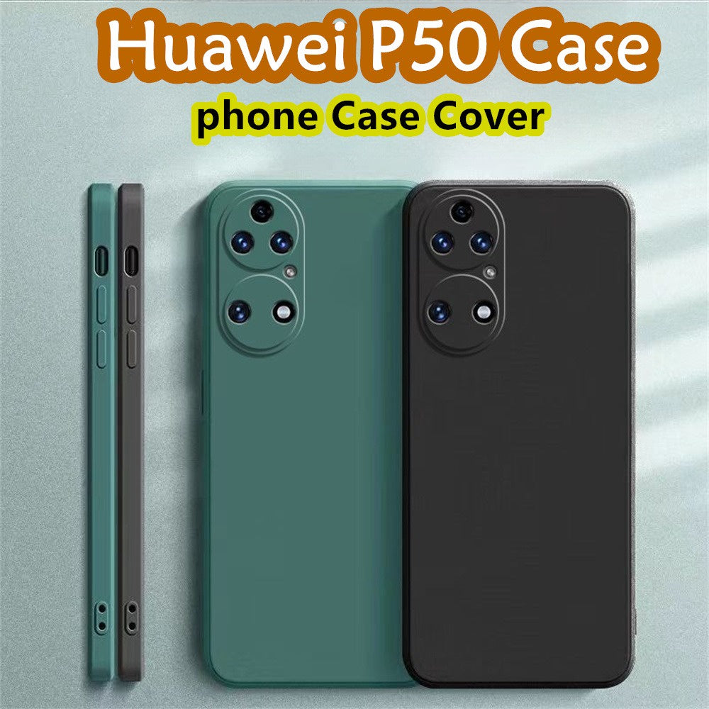 For Huawei P50 Cover Drop and wear resistant Silicone Full Case Classic Simple Solid Color Phone Case Cover