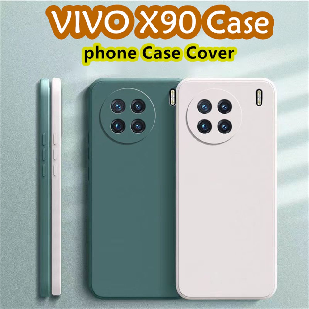 For VIVO X90 Cover Drop and wear resistant Silicone Full Case Classic Simple Solid Color Phone Case Cover