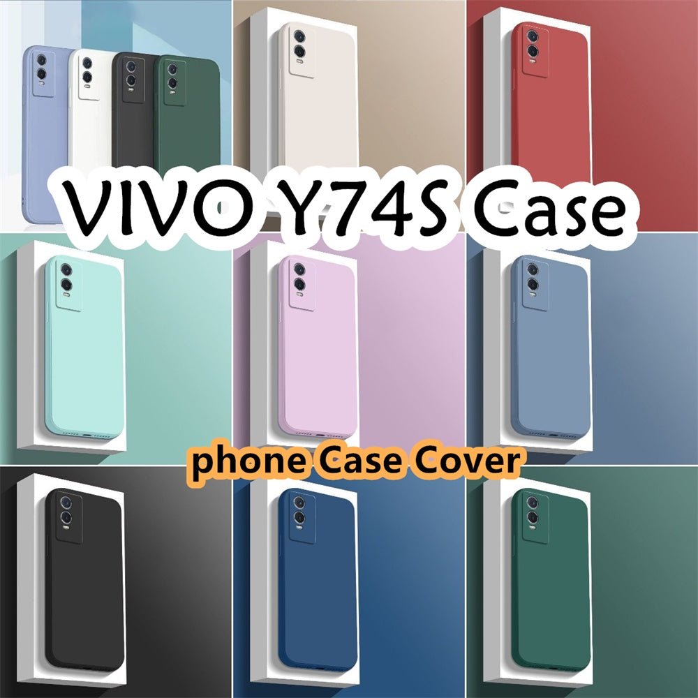 For VIVO Y74S Cover Drop and wear resistant Silicone Full Case Classic Simple Solid Color Phone Case Cover