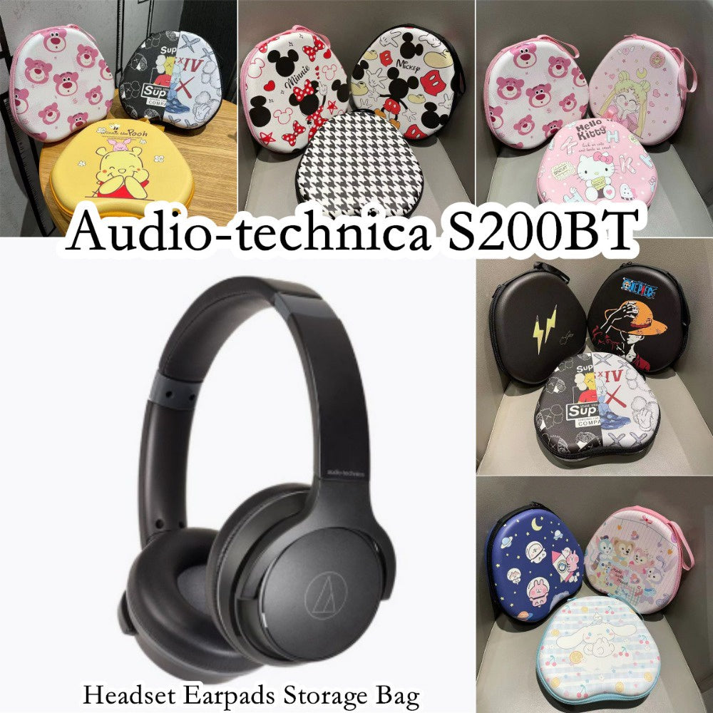 For Audio-technica S200BT Headphone Case Cartoon Creative Patterns Headset Earpads Storage Bag Casing Box