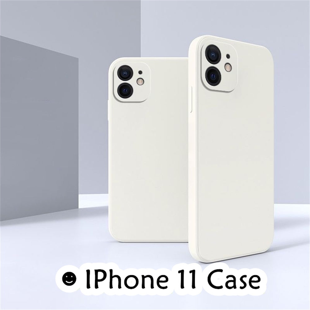 For IPhone 11 Cover Drop and wear resistant Silicone Full Case Classic Simple Solid Color Phone Case Cover