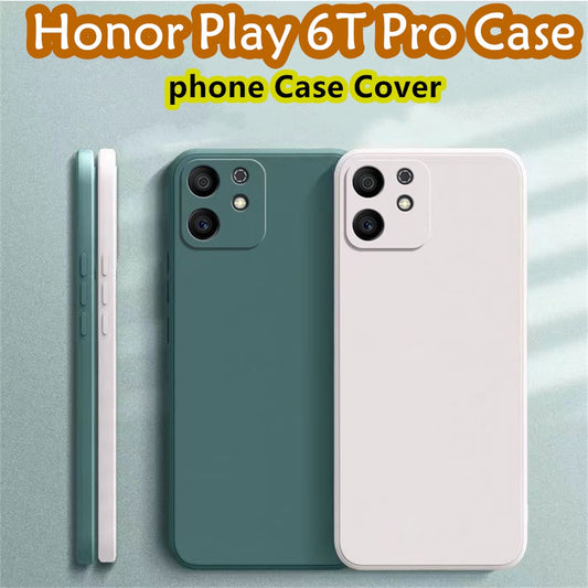 For Honor Play 6T Pro Cover Drop and wear resistant Silicone Full Case Classic Simple Solid Color Phone Case Cover