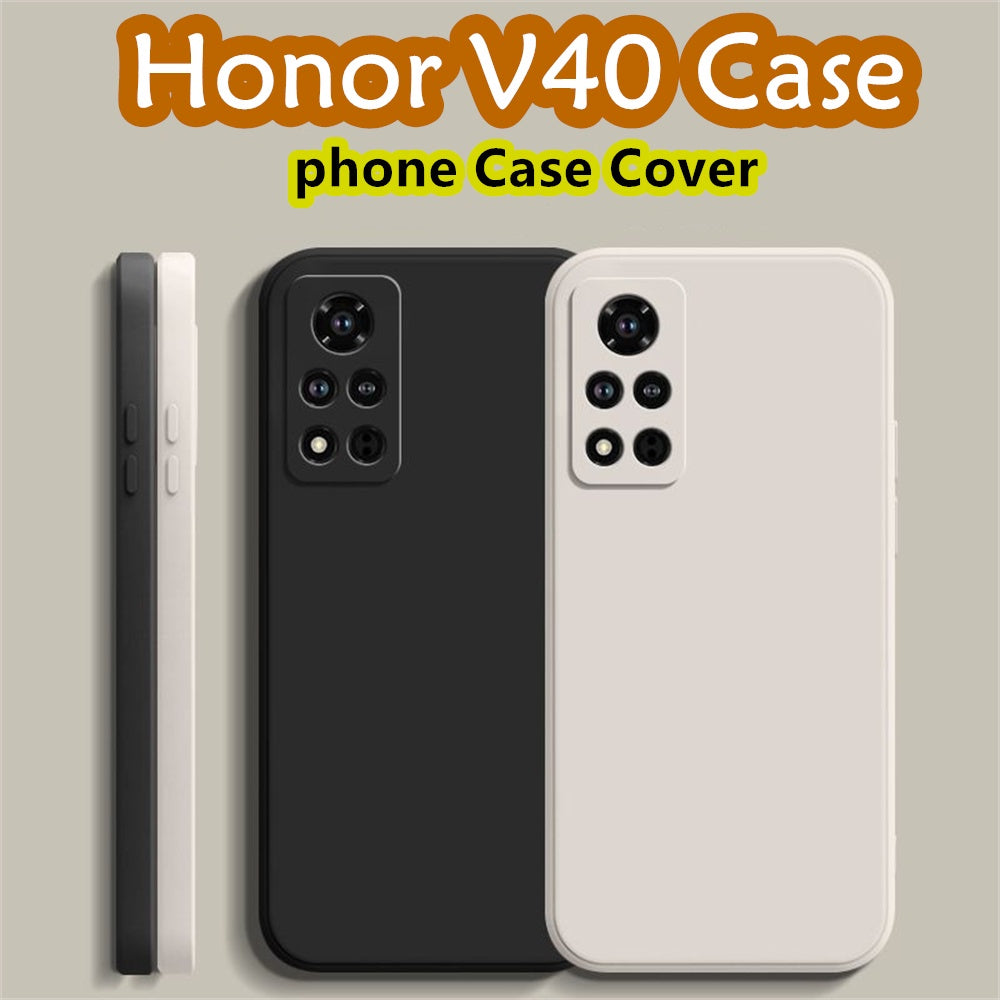 For Honor V40 Cover Drop and wear resistant Silicone Full Case Classic Simple Solid Color Phone Case Cover