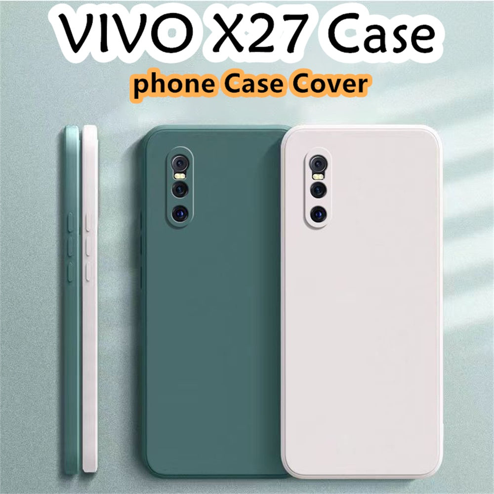 For VIVO X27 Cover Drop and wear resistant Silicone Full Case Classic Simple Solid Color Phone Case Cover