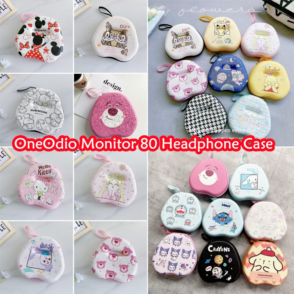 For OneOdio Monitor 80 Headphone Case Cartoon Creative Patterns Headset Earpads Storage Bag Casing Box