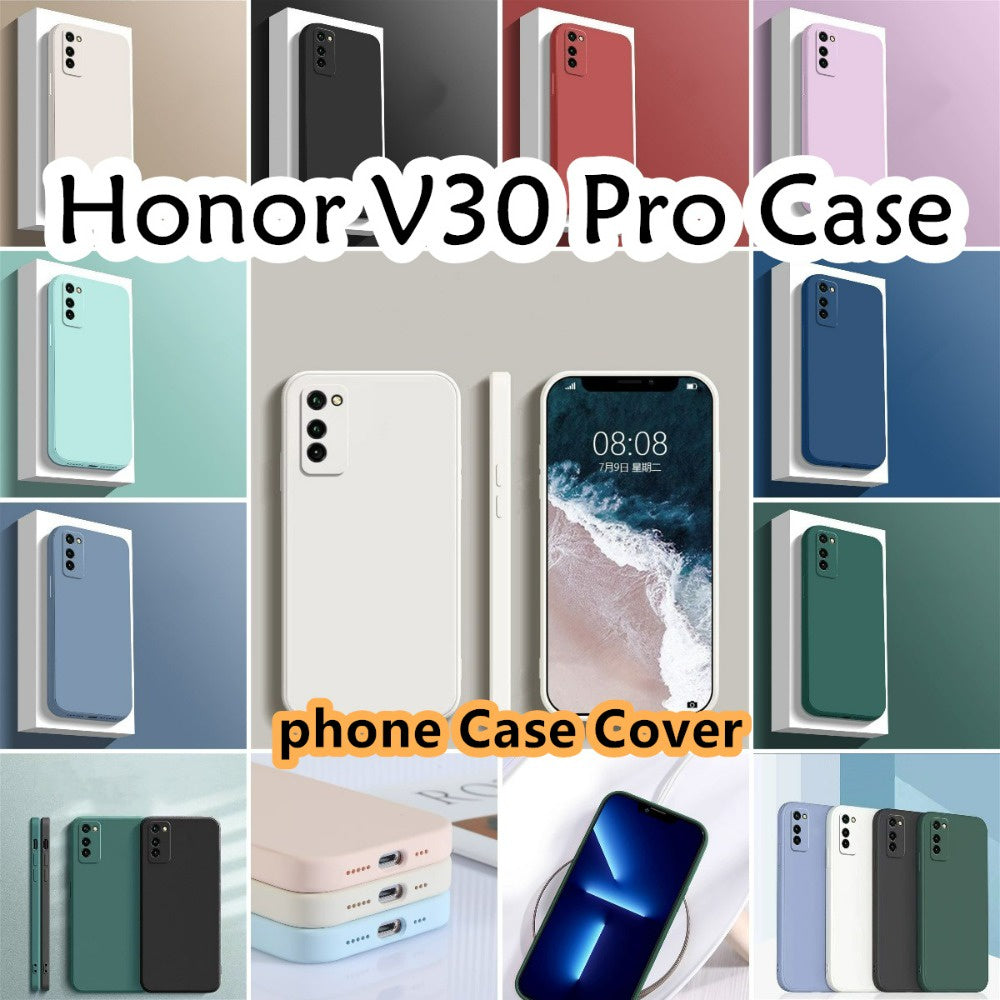 For Honor V30 Pro Cover Drop and wear resistant Silicone Full Case Classic Simple Solid Color Phone Case Cover