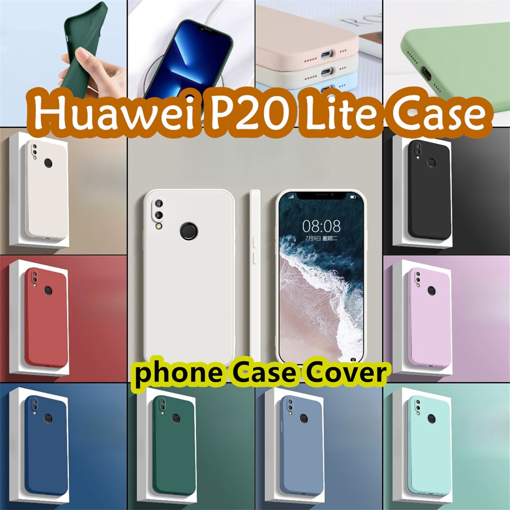 For Huawei P20 Lite Cover Drop and wear resistant Silicone Full Case Classic Simple Solid Color Phone Case Cover