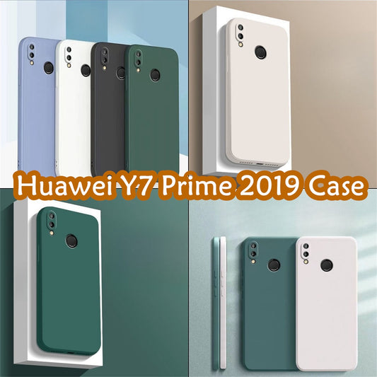 For Huawei Y7 Prime 2019 Cover Drop and wear resistant Silicone Full Case Classic Simple Solid Color Phone Case Cover