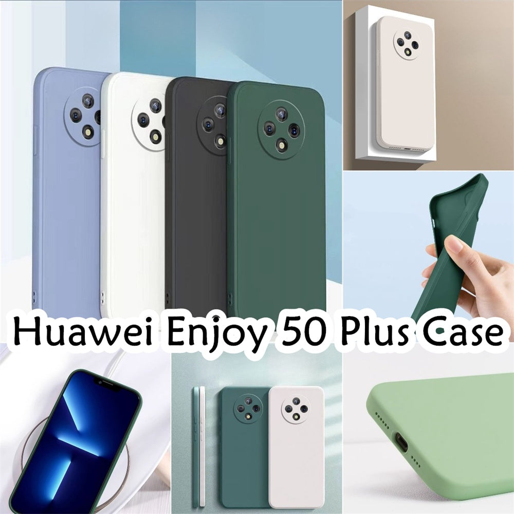 For Huawei Enjoy 50 Plus Cover Drop and wear resistant Silicone Full Case Classic Simple Solid Color Phone Case Cover