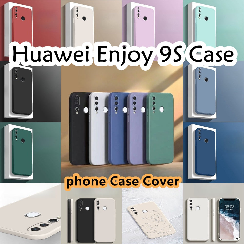 For Huawei Enjoy 9S Cover Drop and wear resistant Silicone Full Case Classic Simple Solid Color Phone Case Cover