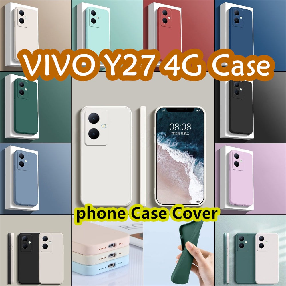 For VIVO Y27 4G Cover Drop and wear resistant Silicone Full Case Classic Simple Solid Color Phone Case Cover