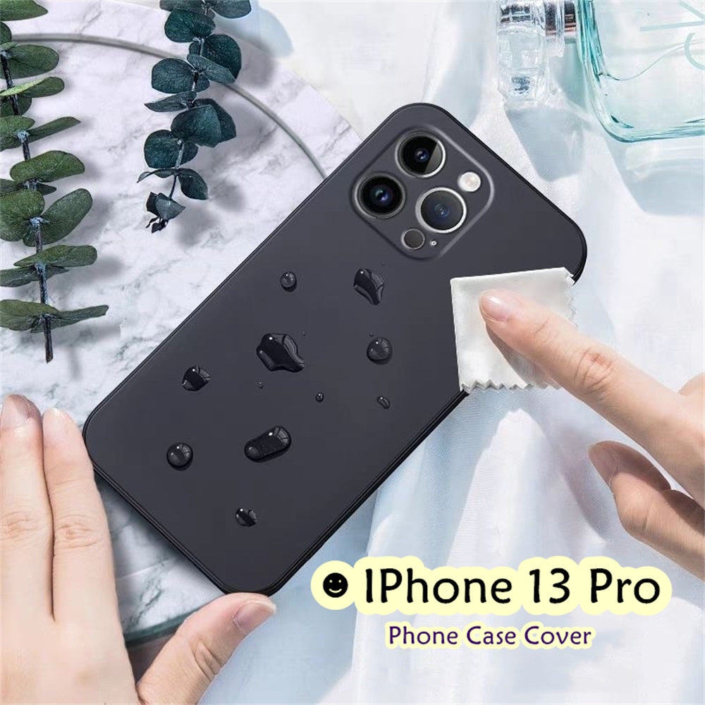 For IPhone 13 Pro Cover Drop and wear resistant Silicone Full Case Classic Simple Solid Color Phone Case Cover