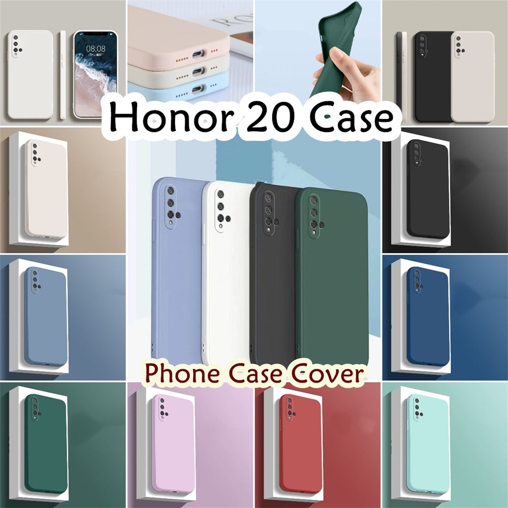 For Honor 20 Cover Drop and wear resistant Silicone Full Case Classic Simple Solid Color Phone Case Cover