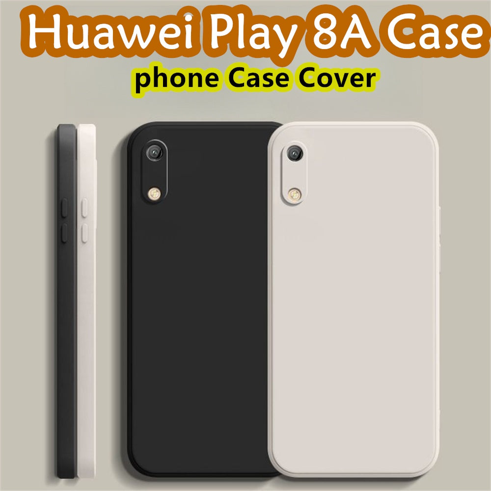 For Huawei Play 8A Cover Drop and wear resistant Silicone Full Case Classic Simple Solid Color Phone Case Cover