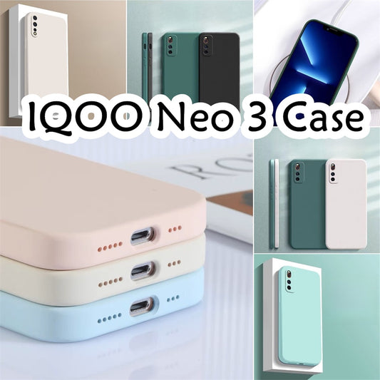 For IQOO Neo 3 Cover Drop and wear resistant Silicone Full Case Classic Simple Solid Color Phone Case Cover