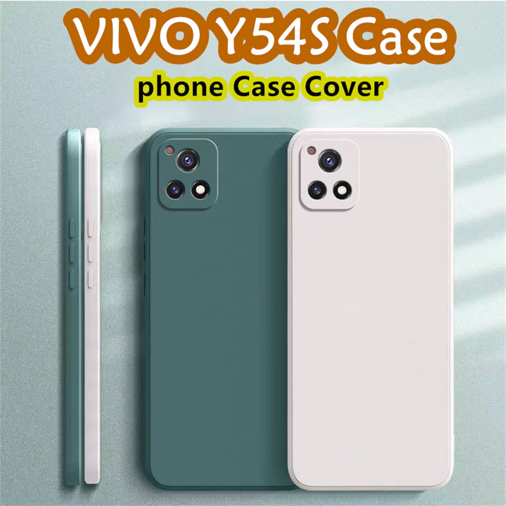 For VIVO Y54S Cover Drop and wear resistant Silicone Full Case Classic Simple Solid Color Phone Case Cover