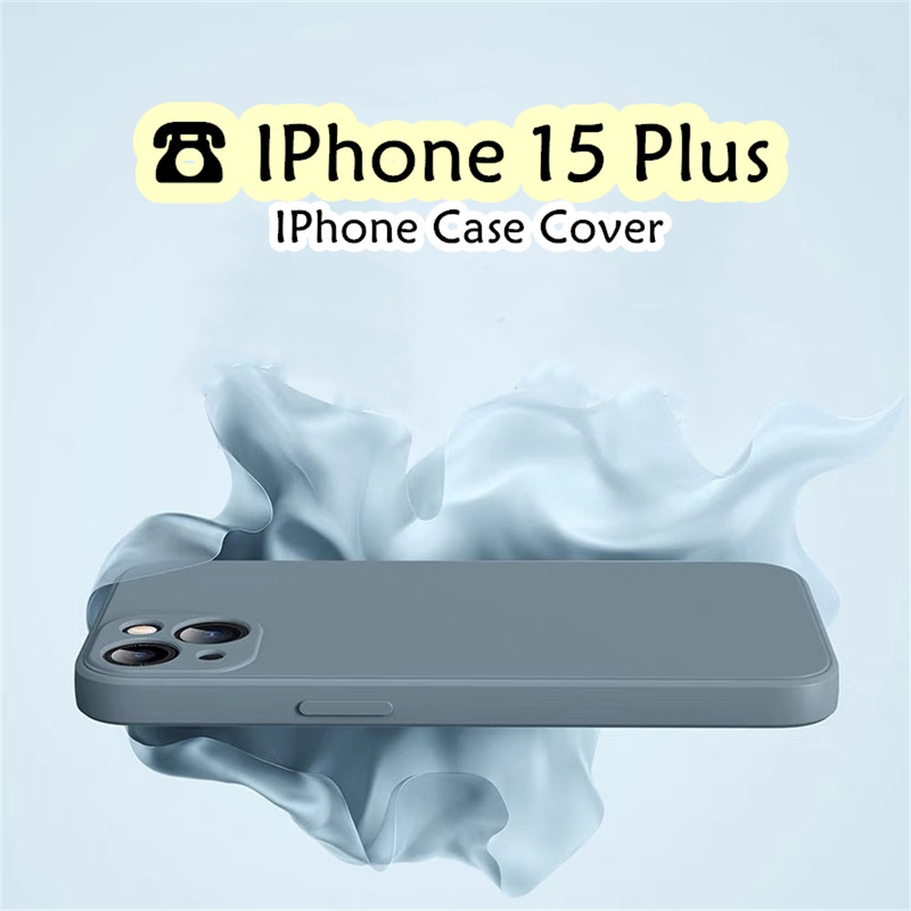 For IPhone 15 Plus Cover Drop and wear resistant Silicone Full Case Classic Simple Solid Color Phone Case Cover