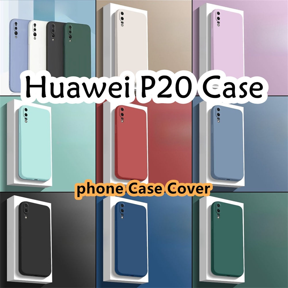 For Huawei P20 Cover Drop and wear resistant Silicone Full Case Classic Simple Solid Color Phone Case Cover