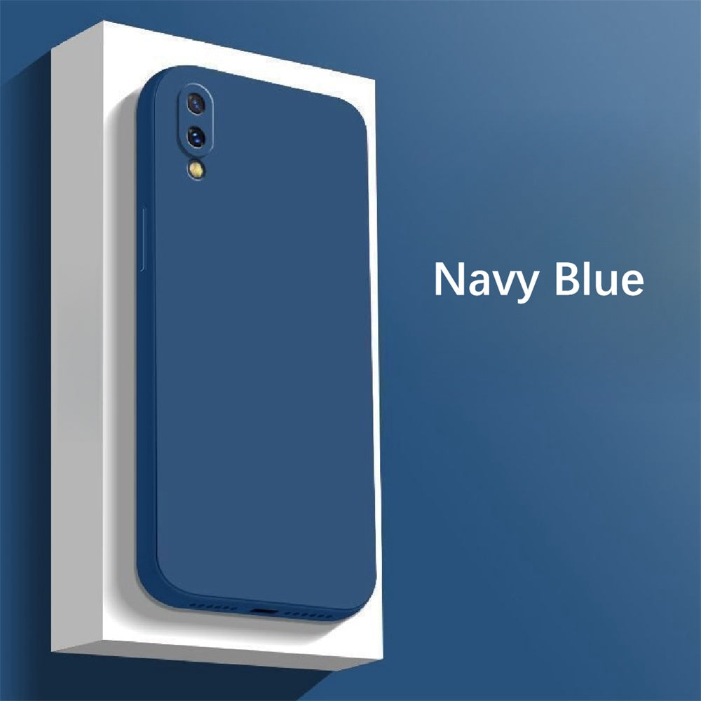 For Huawei Y7 Pro 2019 Cover Drop and wear resistant Silicone Full Case Classic Simple Solid Color Phone Case Cover