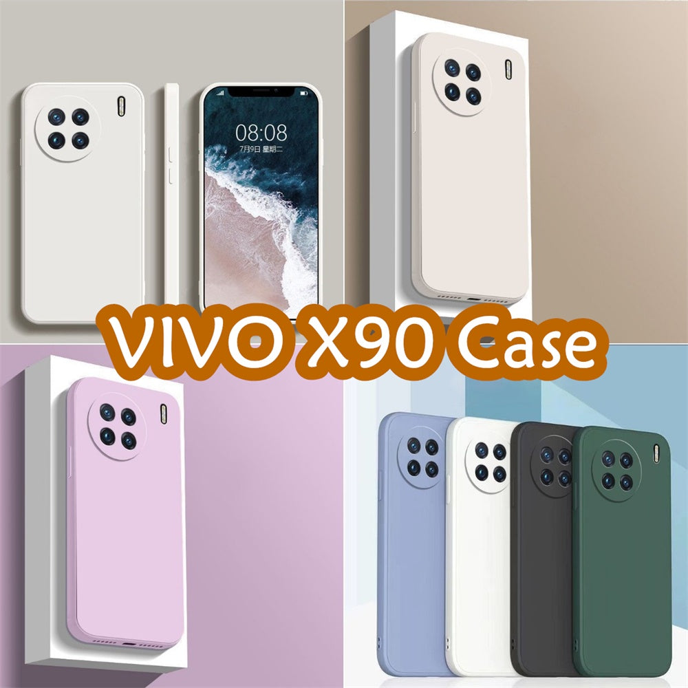For VIVO X90 Cover Drop and wear resistant Silicone Full Case Classic Simple Solid Color Phone Case Cover