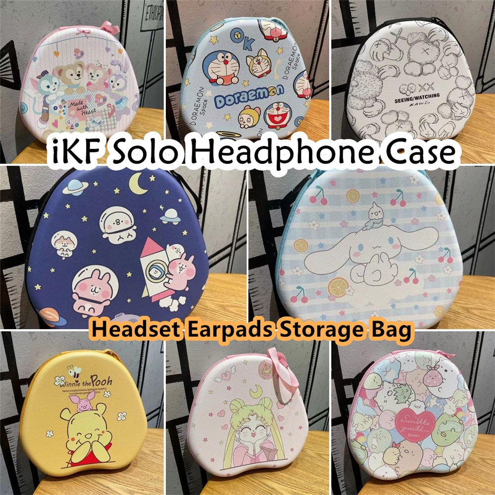 For iKF Solo Headphone Case Cartoon Creative Patterns Headset Earpads Storage Bag Casing Box