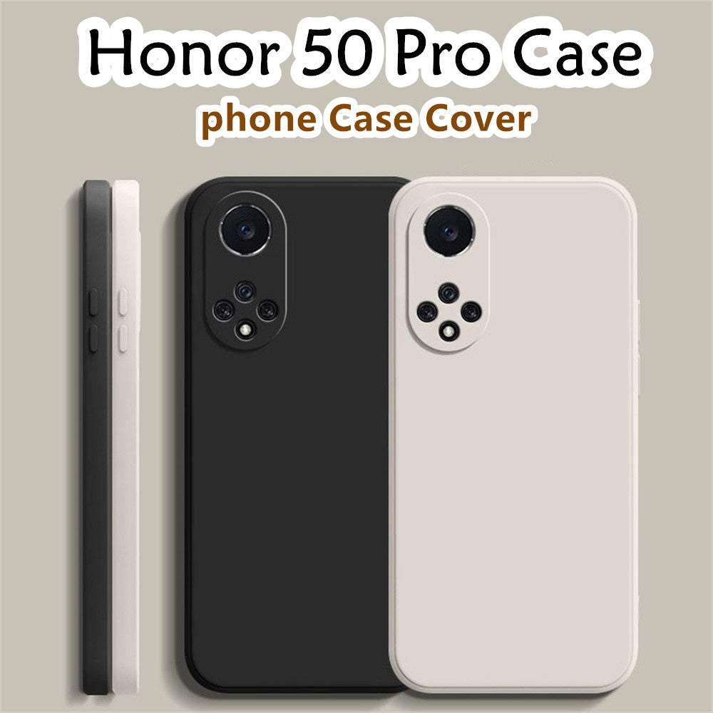 For Honor 50 Pro Cover Drop and wear resistant Silicone Full Case Classic Simple Solid Color Phone Case Cover