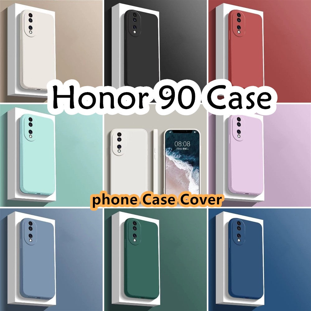 For Honor 90 Cover Drop and wear resistant Silicone Full Case Classic Simple Solid Color Phone Case Cover