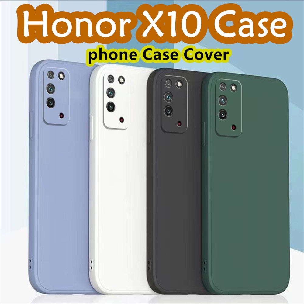 For Honor X10 Cover Drop and wear resistant Silicone Full Case Classic Simple Solid Color Phone Case Cover