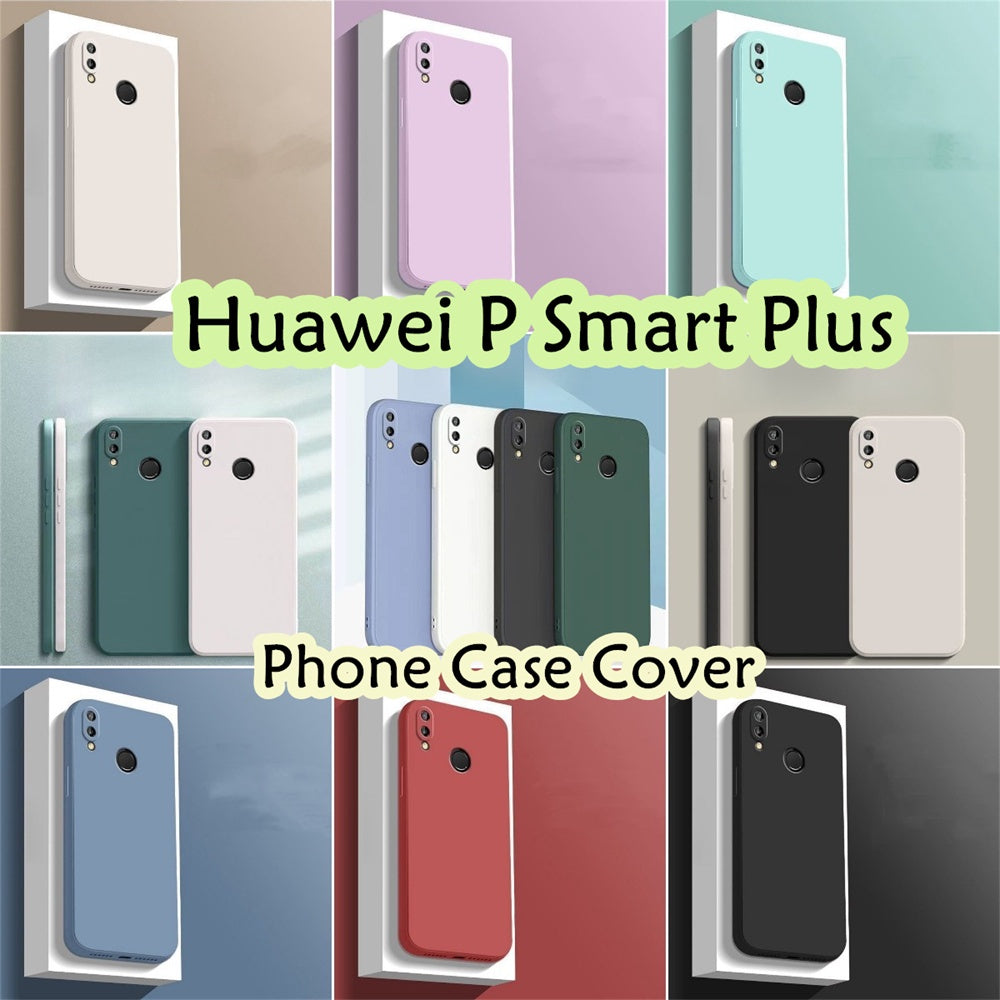 For Huawei P Smart Plus Cover Drop and wear resistant Silicone Full Case Classic Simple Solid Color Phone Case Cover