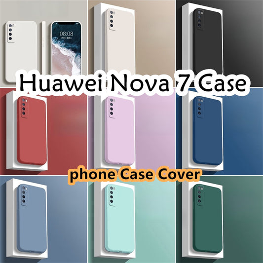 For Huawei Nova 7 Cover Drop and wear resistant Silicone Full Case Classic Simple Solid Color Phone Case Cover