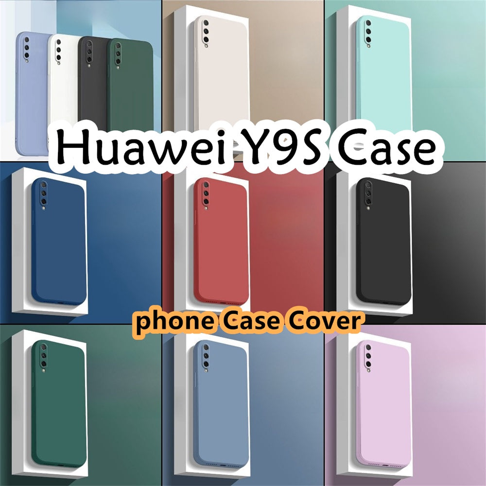 For Huawei Y9S Cover Drop and wear resistant Silicone Full Case Classic Simple Solid Color Phone Case Cover