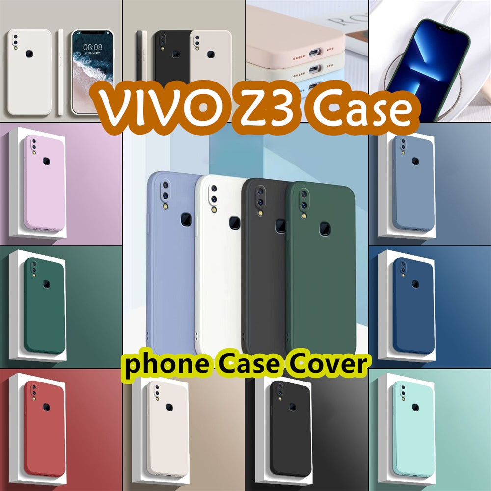 For VIVO Z3 Cover Drop and wear resistant Silicone Full Case Classic Simple Solid Color Phone Case Cover