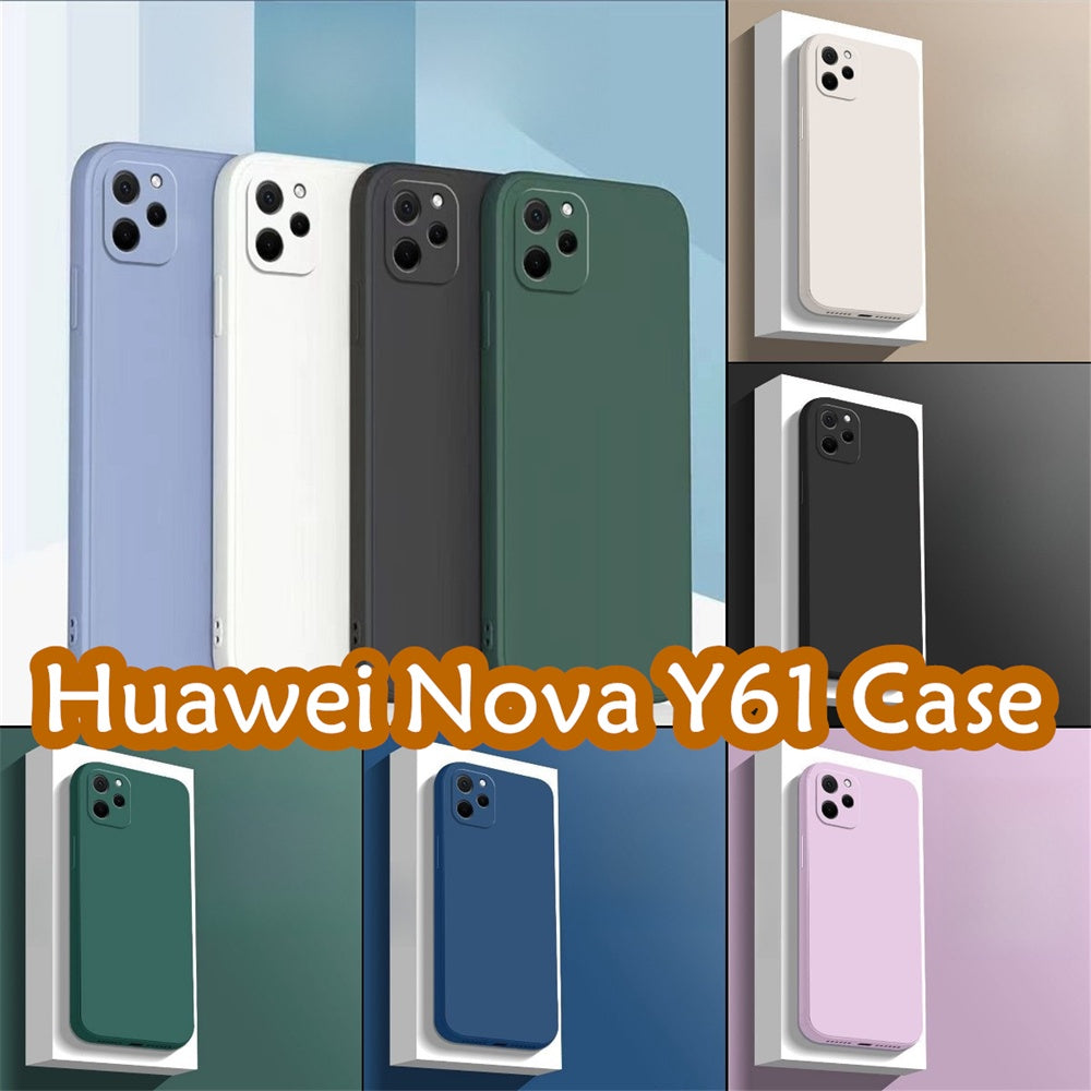 For Huawei Nova Y61 Cover Drop and wear resistant Silicone Full Case Classic Simple Solid Color Phone Case Cover