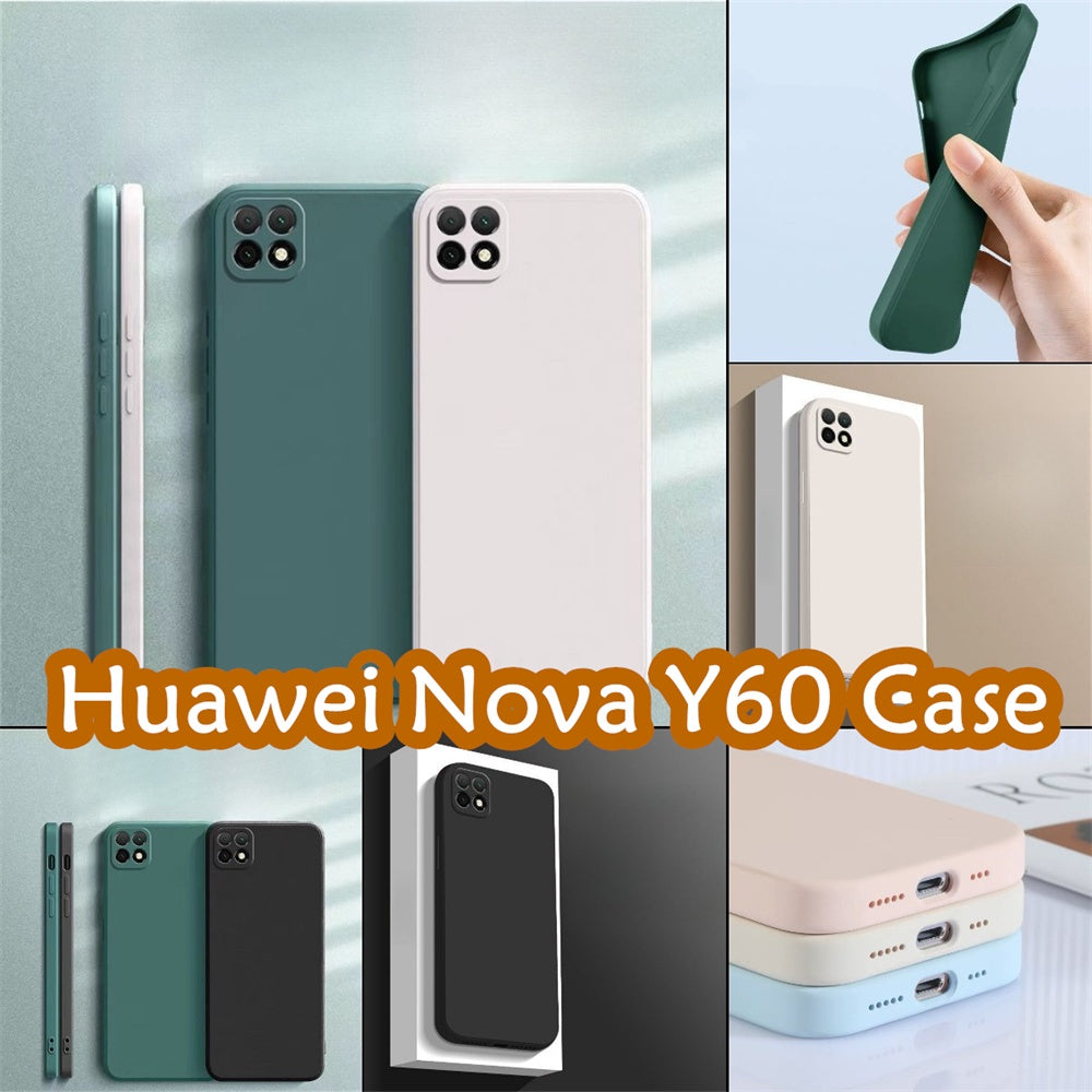 For Huawei Nova Y60 Cover Drop and wear resistant Silicone Full Case Classic Simple Solid Color Phone Case Cover