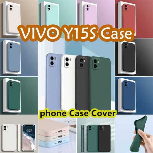For VIVO Y15S Cover Drop and wear resistant Silicone Full Case Classic Simple Solid Color Phone Case Cover