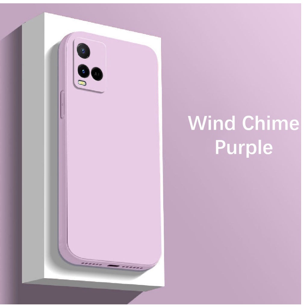 For VIVO Y32 Cover Drop and wear resistant Silicone Full Case Classic Simple Solid Color Phone Case Cover