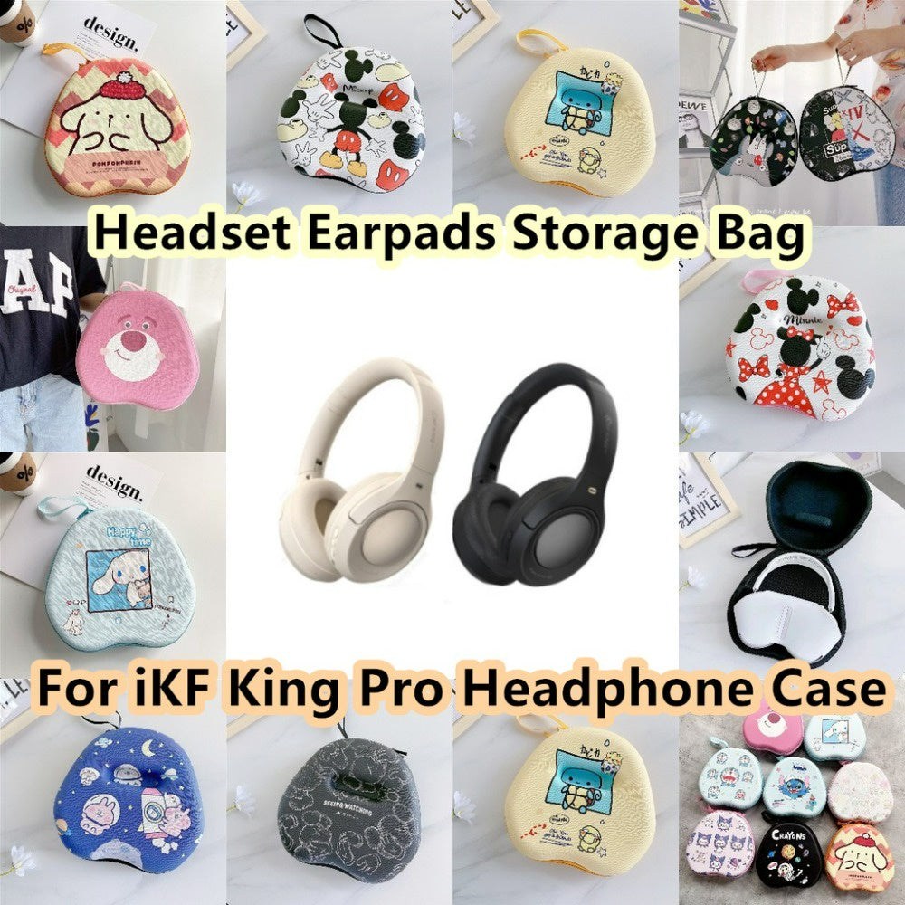 For IKF King Pro Headphone Case Cartoon Creative Patterns Headset Earpads Storage Bag Casing Box