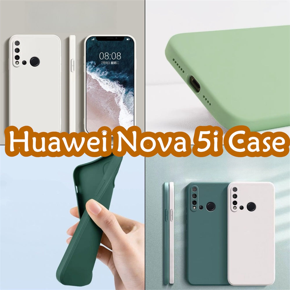 For Huawei Nova 5i Cover Drop and wear resistant Silicone Full Case Classic Simple Solid Color Phone Case Cover