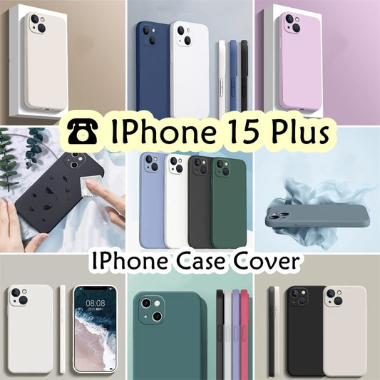 For IPhone 15 Plus Cover Drop and wear resistant Silicone Full Case Classic Simple Solid Color Phone Case Cover
