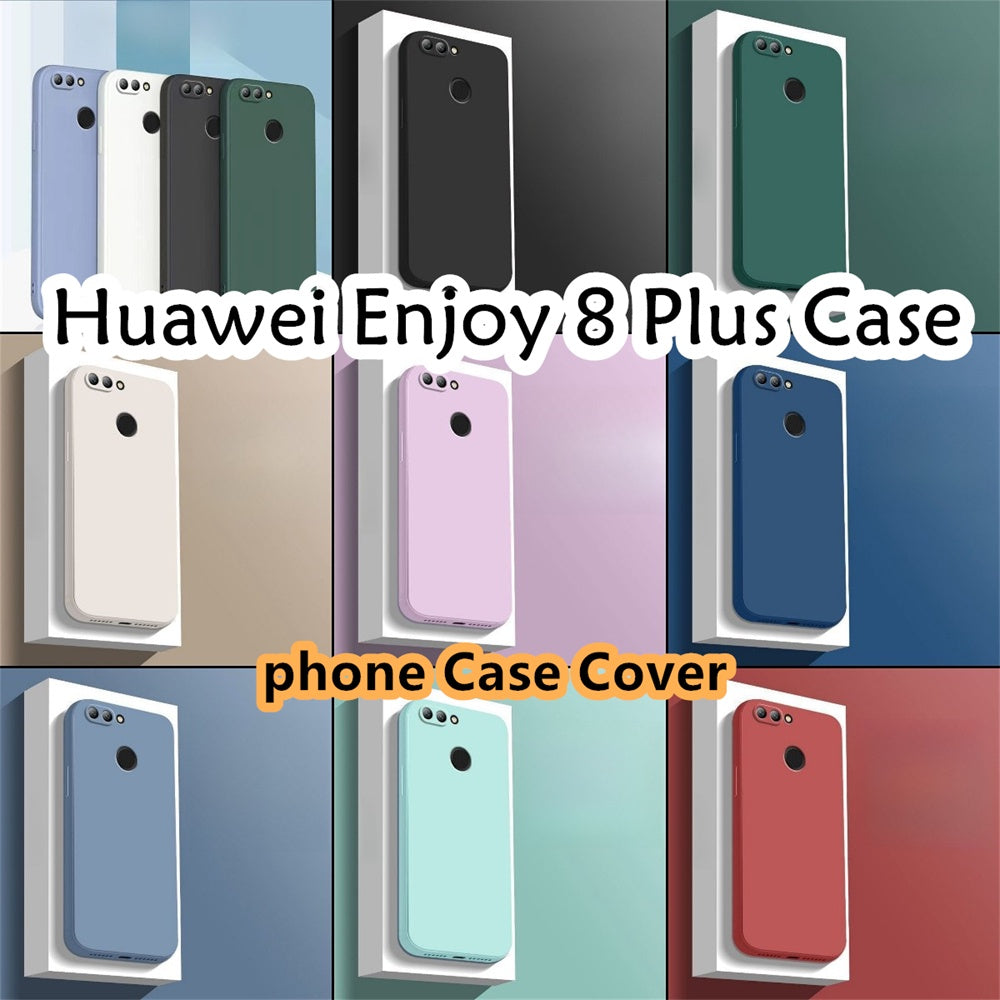 For Huawei Enjoy 8 Plus Cover Drop and wear resistant Silicone Full Case Classic Simple Solid Color Phone Case Cover