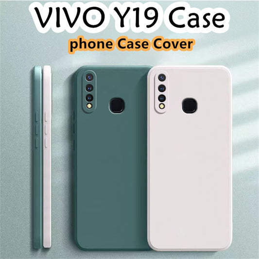 For VIVO Y19 2019 Cover Drop and wear resistant Silicone Full Case Classic Simple Solid Color Phone Case Cover