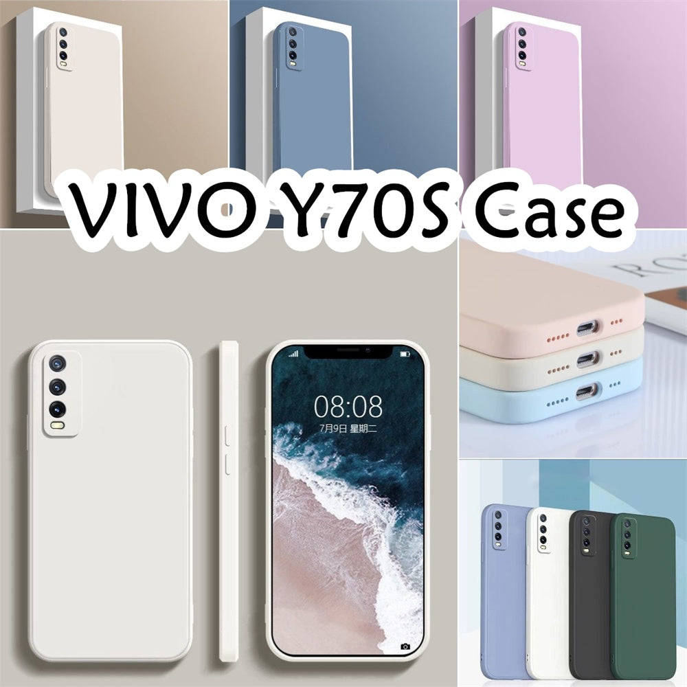 For VIVO Y70S Cover Drop and wear resistant Silicone Full Case Classic Simple Solid Color Phone Case Cover