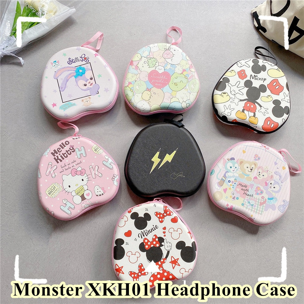 For Monster XKH01 Headphone Case Cartoon Creative Patterns Headset Earpads Storage Bag Casing Box